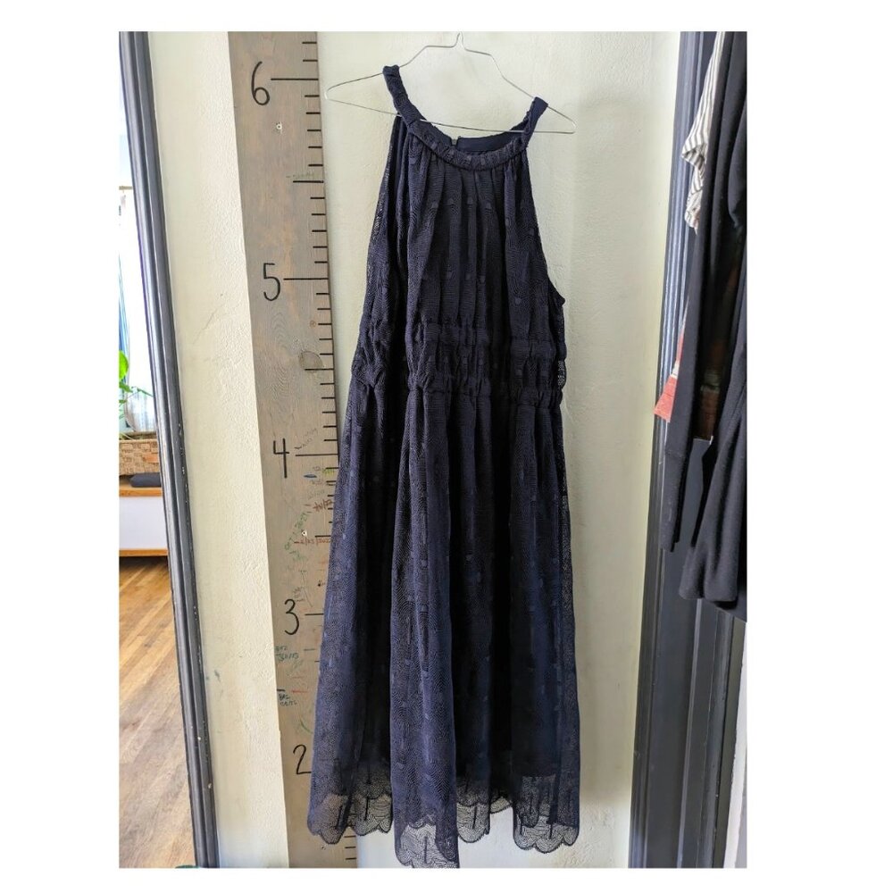 Calvin Cline Navy halter neckline, midi length dress -- Size 16